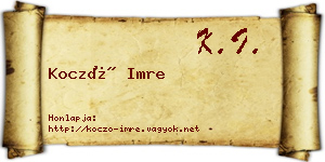 Koczó Imre névjegykártya